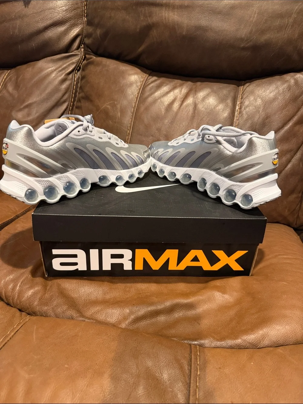 Nike Silver and White Sneakers air max